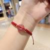 Pulseira de Cristal de Morango Natural Tecida à Mão para Mulheres, Pulseira para Melhor Amiga Estilo Ins, Joia de Celebridade da Internet, Pulseira de Casal, Fecho Seguro