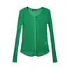 Cárdigan de Punto con Diseño de Nicho, Nuevo Estilo Primavera/Verano, Delgado y Ajustado, Estilo Dulce, Color Sólido, Protector Solar, Calado, Suéter Transparente