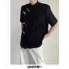 Camiseta Manga Curta Estilo Chinês Masculina Solta Tendência Verão Bambu Moda Gola Redonda Solta Seda de Gelo Pesado Novo Estilo Chinês Top