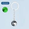 Llavero con forma de luna y sistema solar, colgante de metal, galaxia, nebulosa, Tierra, Marte, Saturno, bola de cristal de doble cara.