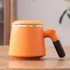 Caneca de cerâmica com tampa para escritório separação de chá caneca de três peças copo de água pessoal copo único caixa de presente pode ser usada para logotipo