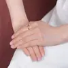 Anillo Dopamina Yilu Colorido Turmalina Plata Esterlina S925 Chapado en Oro Rosa Pétalo de Trébol Incrustado Modelo Más Vendido