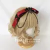 Diadema FanQ Retro Gótico Francés Aristocrático Lolita con Lazo Negro y Rojo Diadema KC Accesorios para el Cabello Y2K