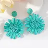 Pendientes de Girasol Tejidos de Rafia Estilo Resort Bohemio Pendientes de Flor Retro Europeos y Americanos Joyería