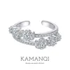 Anillo de Doble Capa con Flor de Diamante Completo Cruzado para Mujer, Lujo Ligero, Sensación de Alta Gama, Nuevo Estilo 2026, Moda para Mujer, Exquisito, Nicho
