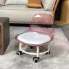 Taburete bajo con ruedas para uso doméstico, taburete rodante silencioso, taburete que se ajusta a las costuras, limpieza de suelos, cuidado de los pies, entrenamiento para niños pequeños, taburete pequeño con ruedas universales, herramienta para el cuidado infantil