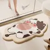 Tapete de Chão Imitação de Caxemira com Ursinho de Desenho Animado Tapete para Banheiro Vaso Sanitário Absorvente Resistente à Sujeira Tapete para Entrada de Vaso Sanitário Tapete de Entrada