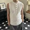 Chaleco de Punto para Hombre, Ajuste Delgado Elástico, Estilo Old Money, Seda de Hielo, Camiseta sin Mangas de Verano, Tipo Duro para Fitness, Venta al por Mayor de Fábrica Transfronteriza