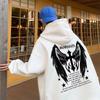 Sudadera con capucha para hombre, estilo otoño e invierno, alas cruzadas, moda urbana americana, estilo holgado y relajado, chaqueta con capucha casual