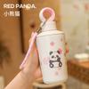 Nueva Taza Termo con Popote Linda Original para Niñas, Vaso de Agua de Aspecto Elegante, Taza Portátil de Dibujos Animados, Regalo Sencillo para Beber Directamente