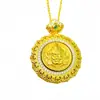 Tienda de Oro Mismo Estilo Oro Antiguo Incrustado Diamante Amarillo Dios de la Riqueza Brújula Colgante Giratorio Amarillo Dios de la Riqueza Brújula Colgante Cadena para Suéter