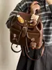 Bolso Retro Maillard Transfronterizo para Mujer 2025 Otoño e Invierno Nuevo Versátil de un Solo Hombro de Aspecto Elegante Simple Portátil Mochila