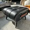 Banco suave acolchado para cambiarse los zapatos para la entrada de casa, reposapiés moderno, mesa de centro de lujo ligero, taburete bajo, sofá para sala de estar, asiento suave simple para recibidor