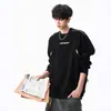 Moletom Crewneck com Zíper Estilo Americano Heavy Metal para Homens, Tendência Novo Design Outono High Street, Top Solto e Estiloso