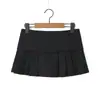 Diseño de Calle Popular Chica Sexy Falda Plisada de Cintura Baja Anti-Polvo Mini Falda Blanca Pequeña Falda de Línea A
