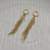 Pendientes largos de metal con borla, diseño simple japonés y coreano, para mujer, alta calidad, lujo ligero, cadena combinable, pendientes pendientes