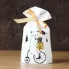 2026 Novas Sacolas de Doces de Natal com Fechamento de Cordão de Fita, Sacolas para Embalagem de Presente de Biscoitos e Lanches de Confeitaria, 50 Peças