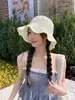 Chapéu de Sol de Verão Feminino com Aba Larga Chapéu de Pescador Tricotado em Onda Estilo Japonês de Alta Qualidade Chapéu de Sol para Praia e Litoral
