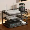 Soporte para Router Almacenamiento para Módem Óptico Decodificador de TV Gabinete con Disipación de Calor Estante de Almacenamiento de Escritorio Enchufe Soporte para Control Remoto