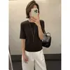Camiseta MMC Color Block Falsa Duas Peças Manga Média 2026 Outono Modal Gola Redonda Slim Fit Manga Curta Malha 51082