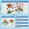 2027 Santa Claus Vacaciones Verde Regalo Luz Bola Copo de Nieve Tren Calcetines Vidrio Estático Gabinete Ventana Pegatina Arte
