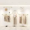 Estante de Exhibición para Tienda de Ropa, Perchero Dorado de Pared, Estante Colgante Lateral, Estante Decorativo para Tienda de Ropa de Mujer
