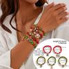 Pulseira Europeia e Americana Transfronteiriça de Alce de Natal Pulseira Colorida de Cerâmica Macia Pingente de Joia Pulseira Elástica com Letra Conjunto