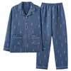 Pijama para Hombre Otoño e Invierno Engrosado Manga Larga Estilo Coreano Acolchado Invierno Algodón de Aire Sándwich Ropa para el Hogar