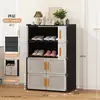 Zapatero Simple con Doble Puerta, Gabinete de Almacenamiento Multicapa para Uso Doméstico, Atractivo Zapatero a Prueba de Polvo para Uso en Interiores, Venta al por Mayor para Exportación