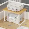 Estante de almacenamiento de escritorio, organizador de encimera de estación de trabajo de oficina pequeño multicapa, estante de almacenamiento para impresora