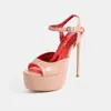 Sandálias de Salto Alto Europeias e Americanas Transfronteiriças Sexy para Festa Novo Estilo Show de Palco Plataforma Impermeável 14CM Sapatos de Salto Alto Eróticos para Dormir