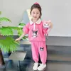 Conjunto de Dos Piezas Casual Deportivo con Estampado de Muñeca Kuromi para Niñas, Dibujo Animado, Atuendo de Verano 2026 Nuevo para Niña Pequeña
