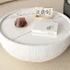 Sala de Estar Moderna Apartamento Pequeño Lujo Ligero Mesa de Café de Pizarra Estilo Crema con Mesas Auxiliares Redondas Creativas para Uso en Casa