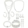 Joyería Transfronteriza Europea y Americana Más Vendida, Collar Sencillo de Bolas Geométricas, Set de Collares de Perlas de Imitación de Moda Retro