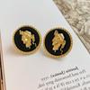 Aretes de Diamantes Vintage Medievales Elegantes Aretes Estilo Corte de Moda Aretes Colgantes Aretes de Lujo Ligero de Alta Gama