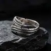 Anillo de Pluma Estilo Indio, Anillos Retro Europeos y Americanos para Hombres y Mujeres, Accesorios de Nicho, Suministro Transfronterizo, Venta al por Mayor por Fabricante