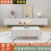 Mueble de TV estilo crema, mesa de centro integrada, combinación simple, estilo francés moderno, madera maciza, mueble de TV blanco para apartamento pequeño, sala de estar