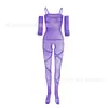 Lencería Popular de una Pieza de Malla Europea y Americana, Ropa Interior Erótica Sexy, Body con Abertura en la Entrepierna, Medias de Malla con Liguero Tallas Grandes W297