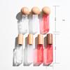 Botella de Vidrio Cuadrada Transparente Oro Rosa con Tapa de Madera, Rodillo de 10ml, Botella para Aceite Esencial, Botella de Perfume, Sub-Botella