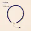 Conjunto de Joyería Original de Collar y Pulsera con Cuentas Redondas de Lapislázuli Natural y Perlas Azul Imperial y Blanco Venta al por Mayor