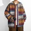 Suéter Cárdigan Teñido Tie-Dye con Bloques de Color Estilo Japonés Otoño 2025 Nuevo Botón Tejido Retro Casual Chaqueta