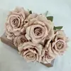 7 Rosas de Lana Estilo Europeo Auditorio de Bodas Hogar Decoración Conjunto Pequeños Manojos de Rosa Decoración Fotográfica Flores Hechas a Mano
