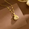 Collar de Bolsa de Dinero de la Fortuna de Lujo Dorado para Mujer Colgante de Bolsa de la Suerte 18K Cadena Sencilla para Clavícula Popular en Transmisión en Vivo Joyería