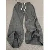 Pantalones Casuales de Bloques de Color a Cuadros de Corte Ajustado de Verano para Hombre Marca Trendy Retro Japonés Pantalones de Pierna Ancha Rectos Holgados Perezosos