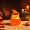 Lámpara de calabaza portátil de Halloween, lámpara de vela electrónica LED, accesorios de decoración para fiestas, lámpara de ambiente, adornos, suministro al por mayor