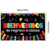 2026 Temporada de Regreso a Clases Transfronteriza Tela de Fondo para Decoración de Apertura Escolar Banderines Colgantes para Fiesta Pancarta de Temporada de Regreso a Clases Cortina de Puerta Bandera Tela de Fondo