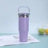 Copo Térmico de Venda Quente Transfronteiriço de 30oz com Alça Tampa Transparente Aço Inoxidável Porta-Copos de Carro Grande Capacidade para Uso Externo Copo de Gelo