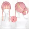 Peluca Cosplay Grupo de Chicas Ángel de Overwatch Tongchuan con Mechas Rosas y Amarillas, Moño Trenzado, Trenzas Dobles, En Stock