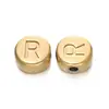 Letras Inglesas de Acero Inoxidable de 7 mm 26 Letras Color Acero Dorado Redondas Recubrimiento al Vacío Accesorios para Collares de Cuentas DIY