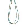 Diseño Nuevo Simple Retro Elegante Azul Turquesa Optimizado Verdadero Muchos Cáñamo Gris Collar Cadena Clavícula Perla de Agua Dulce para Mujer